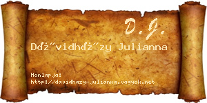 Dávidházy Julianna névjegykártya